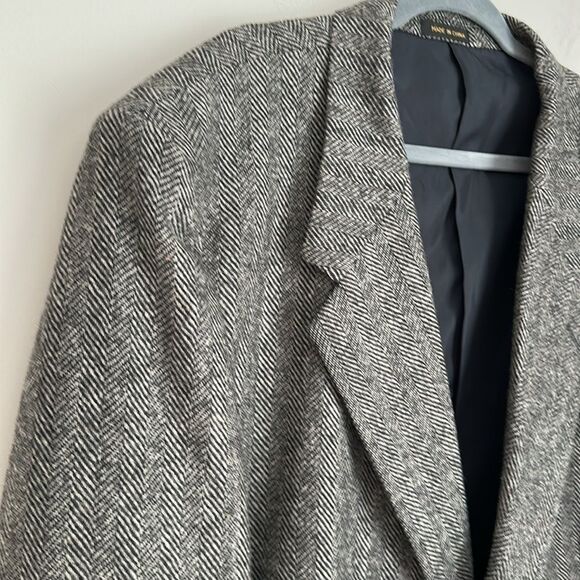 Alexander Lloyd Vintage Men’s Wool Herringbone Blazer Single Vented Gray 54R - Picture 12 of 16